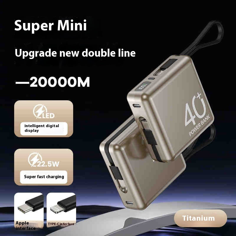 Large Capacity 20000 MA With Cable Power Bank