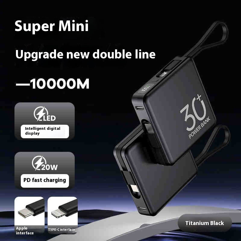 Large Capacity 20000 MA With Cable Power Bank