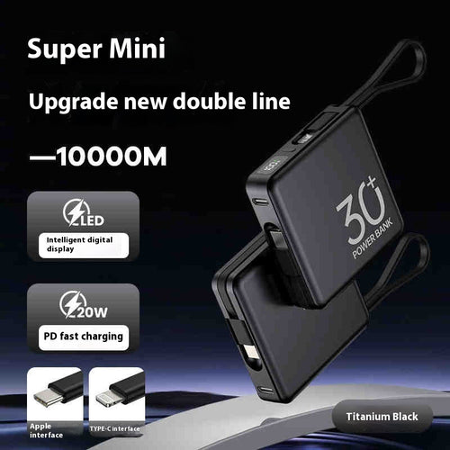 Large Capacity 20000 MA With Cable Power Bank