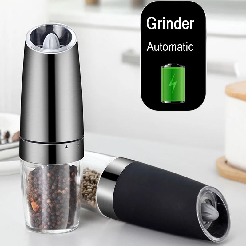 ⚡ Electric Gravity Salt & Pepper Grinder – Adjustable Coarseness