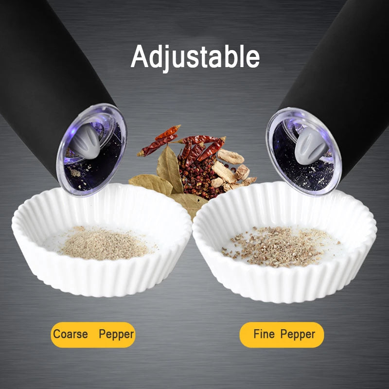 ⚡ Electric Gravity Salt & Pepper Grinder – Adjustable Coarseness