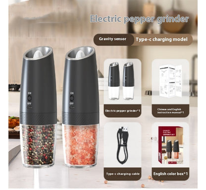 ⚡ Electric Gravity Salt & Pepper Grinder – Adjustable Coarseness