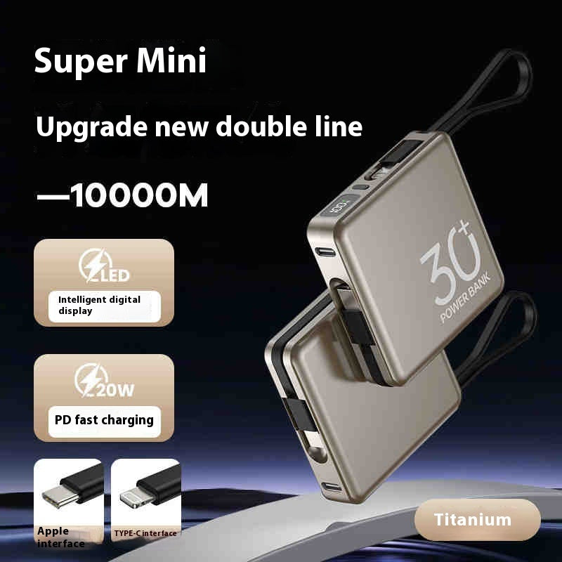 Large Capacity 20000 MA With Cable Power Bank