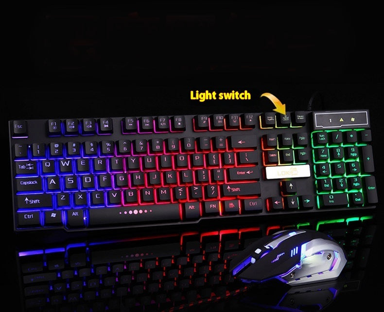 RGB Industrial Gaming Keyboard with Glowing USB Cable